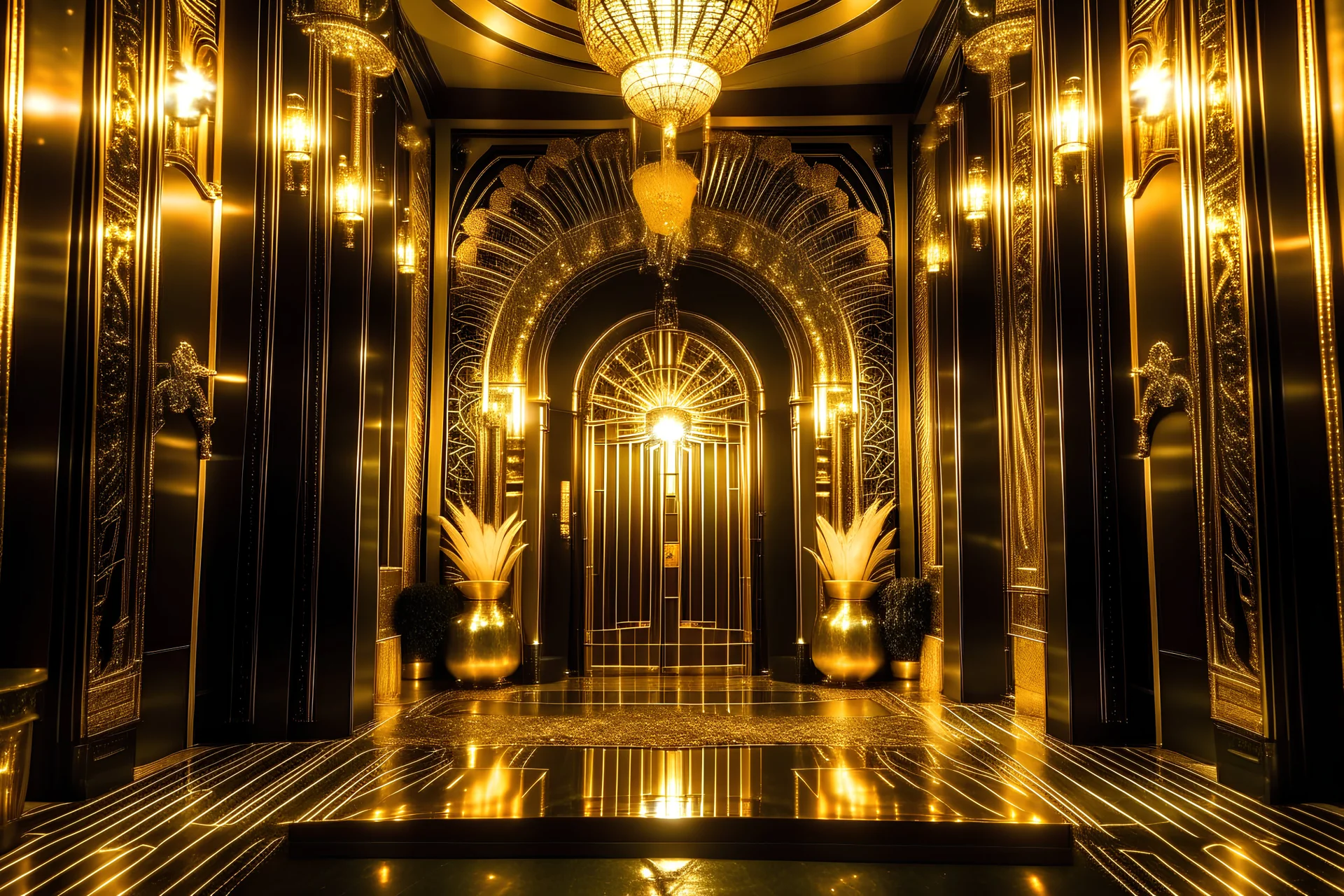 gold gatsby grand entrance