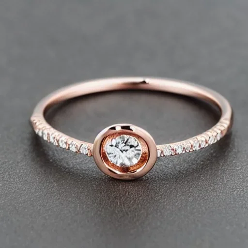 delicate thin ring with tiny diamond, rose gold, thin ring