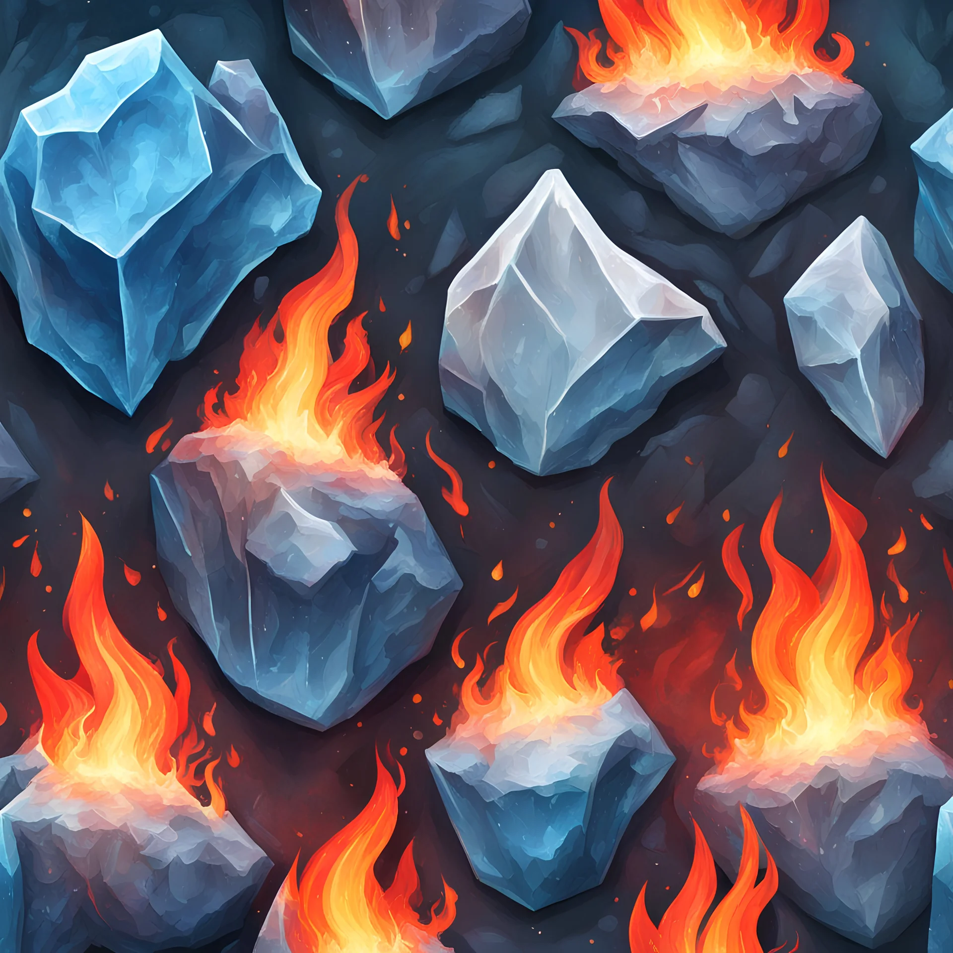 fire and ice, 2d texture
