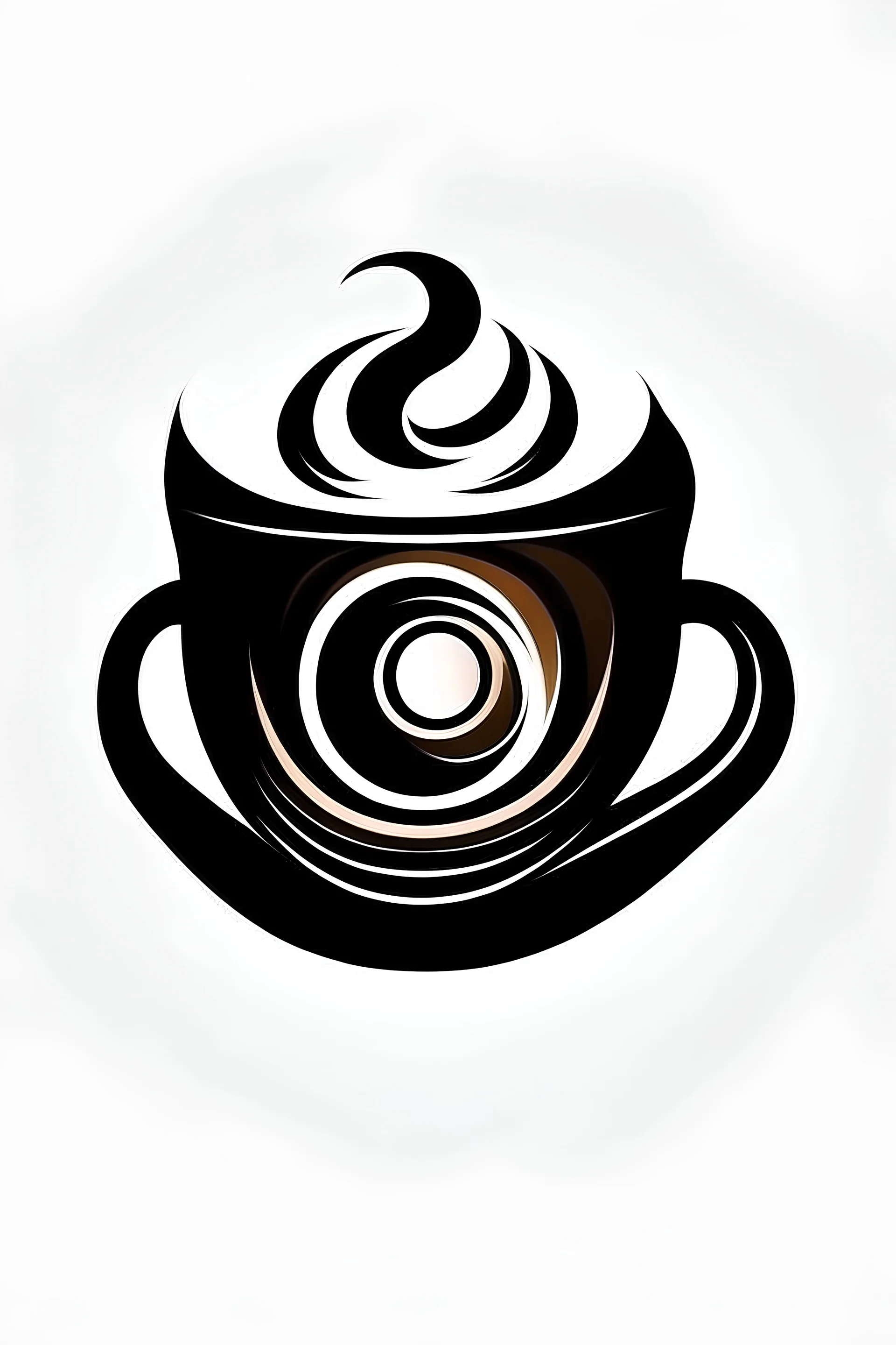 Logo combining the eye symbol with the coffee cup symbol