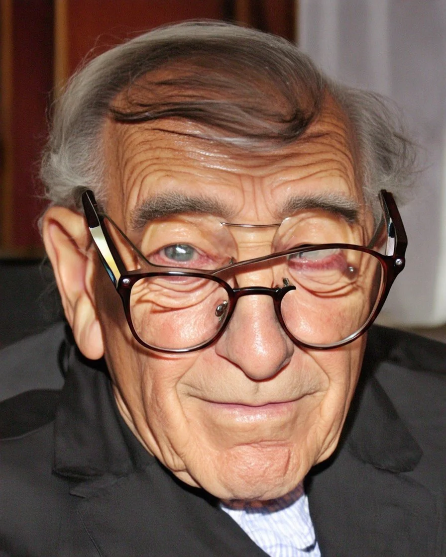 old man wearing glasses, pixar style