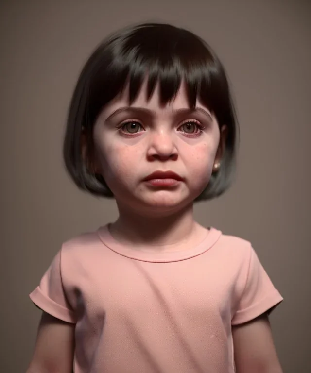 Agnes varda toddler, full body, dramatic lighting, hyper realistic