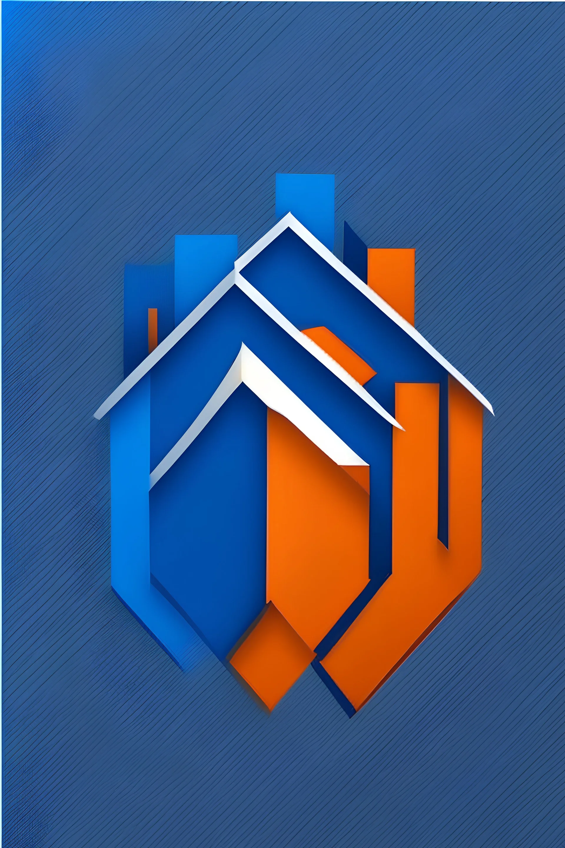 logo de empresa imobiliária nas cores azul escuro e laranja