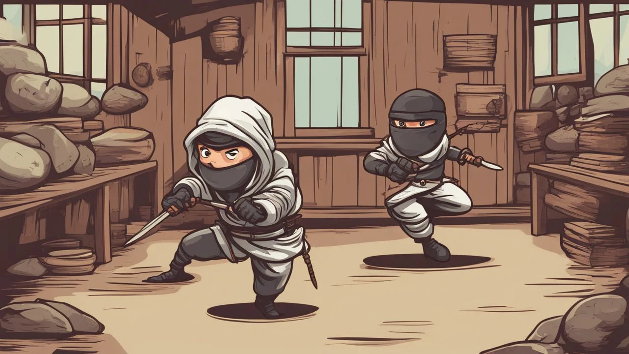 Cartoon oldschool ninja