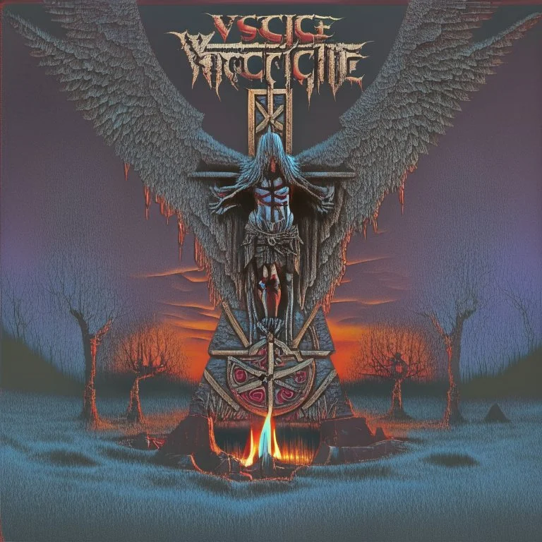 a heavy metal album cover virgin sacrifice dark colours