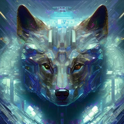 abstract doge realistic 4k dystopian crystals metallic reflection