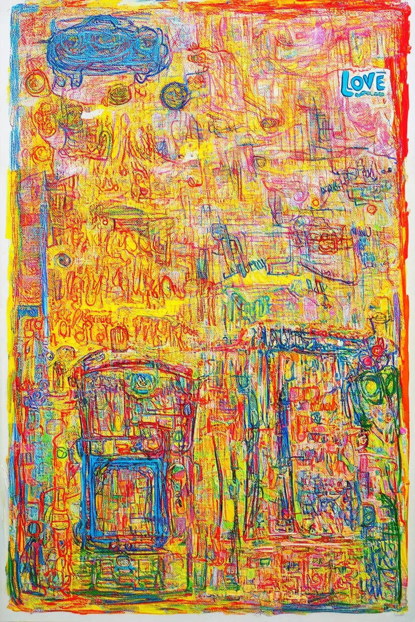 In the sunshine of your love; a mashup of the styles of Philip Guston and HundertwASSER