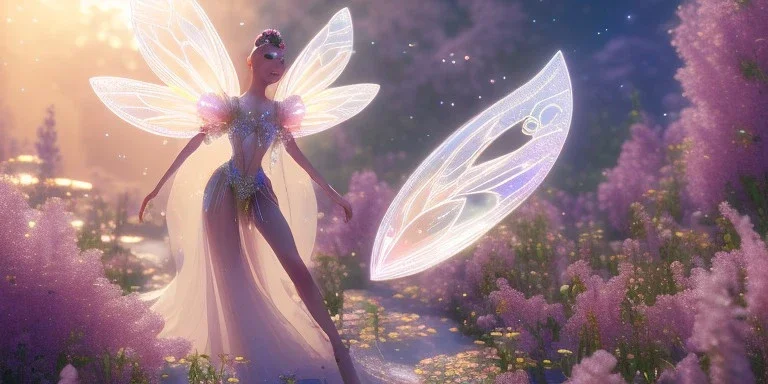 crystal subtle flower in a galactic ambiance beautiful fairy, transparent, delicate colors, in the foreground, full of details, smooth，soft light atmosphere, light effect，vaporwave colorful, concept art, smooth, extremely sharp detail, finely tuned detail, ultra high definition, 8 k, unreal engine 5, ultra sharp focus