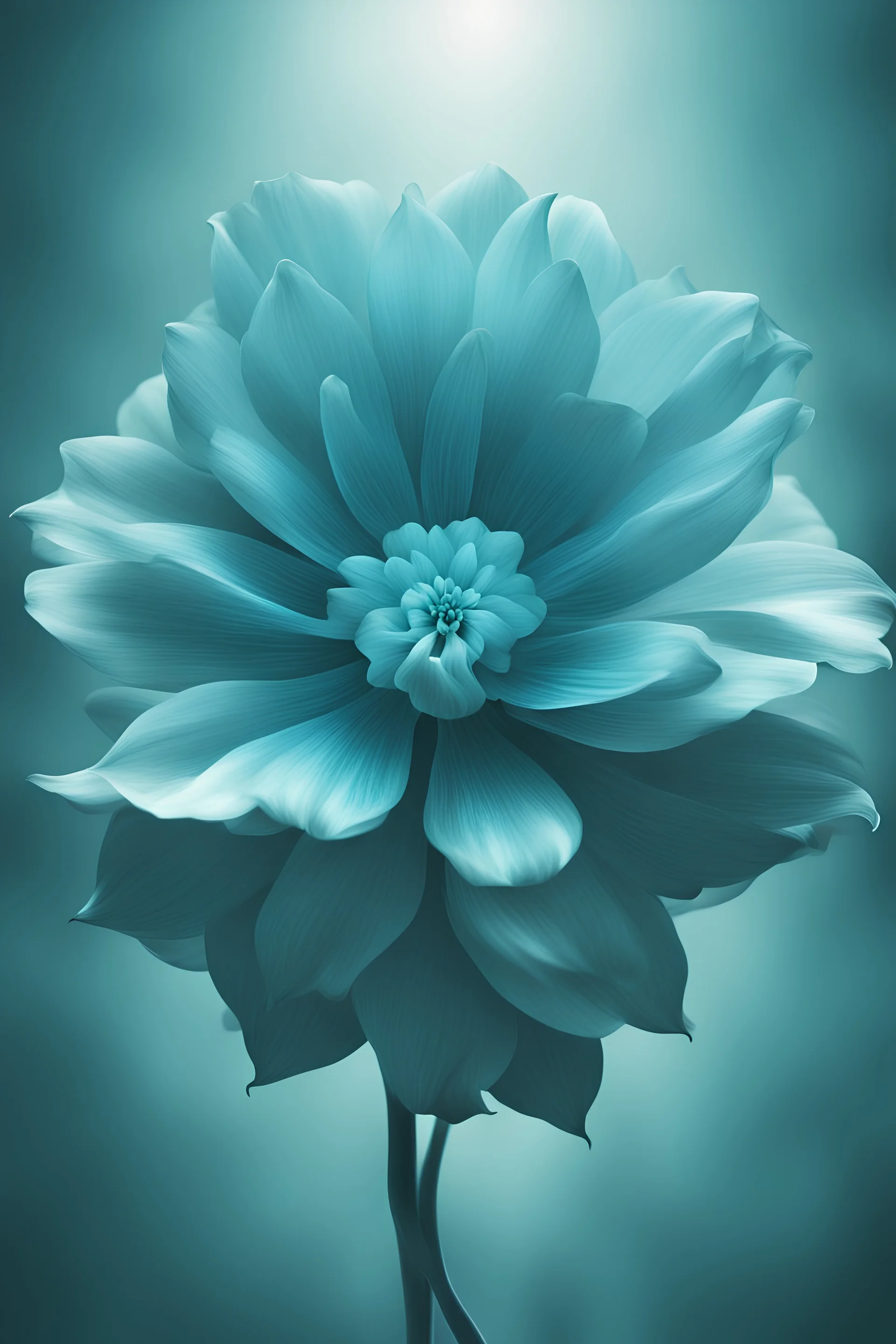 surreal a cyan bright holy flower