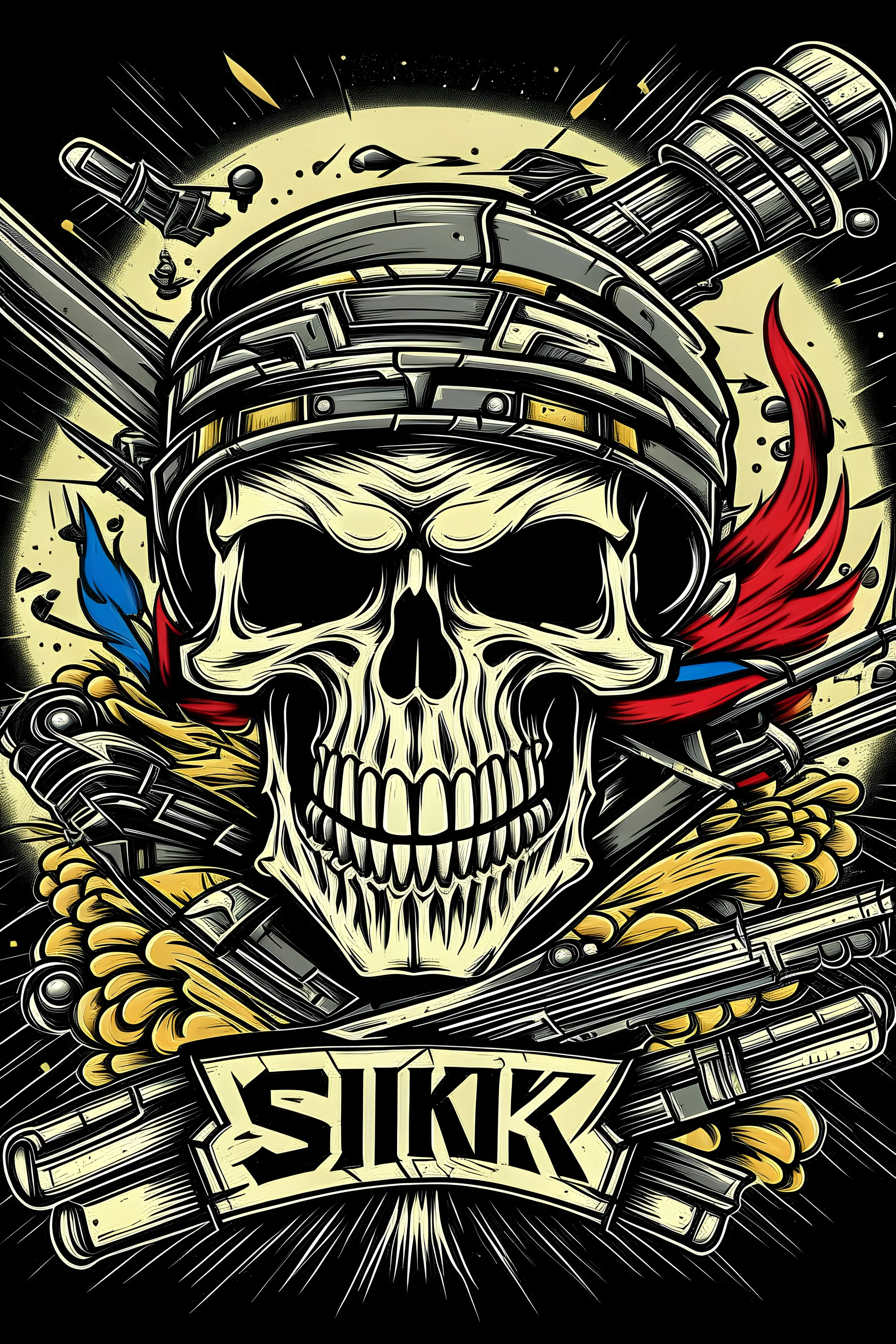 An image with Skrik and war