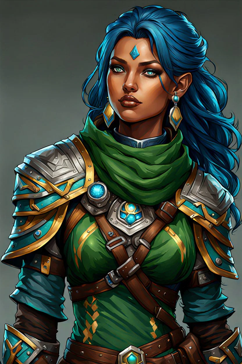 create an iconic female fantasy Pathfinder RPG full body character illustration with highly detailed facial features in the art style of Wayne Reynolds, acrylic on artboard 8k, ArtStation, DeviantArt