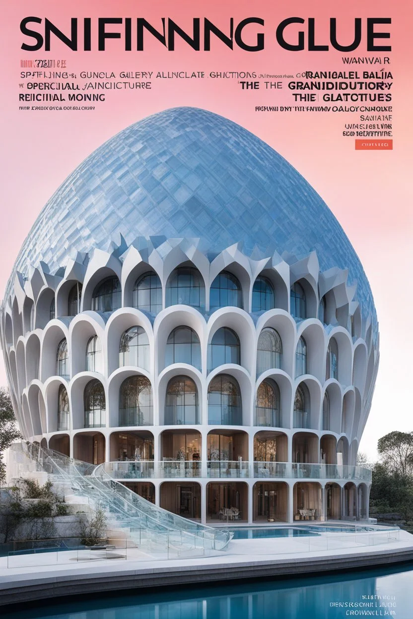 SNIFFIN’ GLUE magazine high res photo cover by Iwan Baan: special fancy architectures; guest building : The Grandiose Galatea Gallery by Percival Reginald Montclair