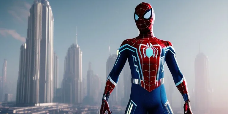 cyberpunk Spider-man, Full body, Game, village, 8k quality