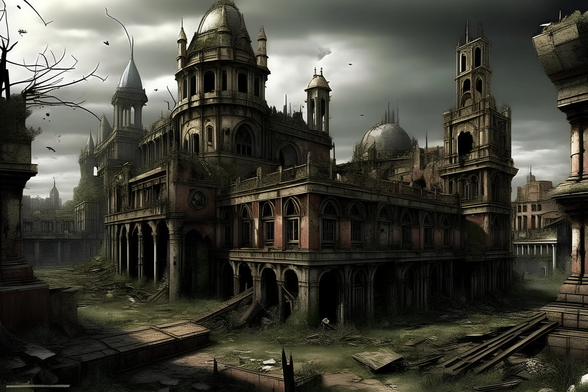 ruined victorian city post-apocaliptic