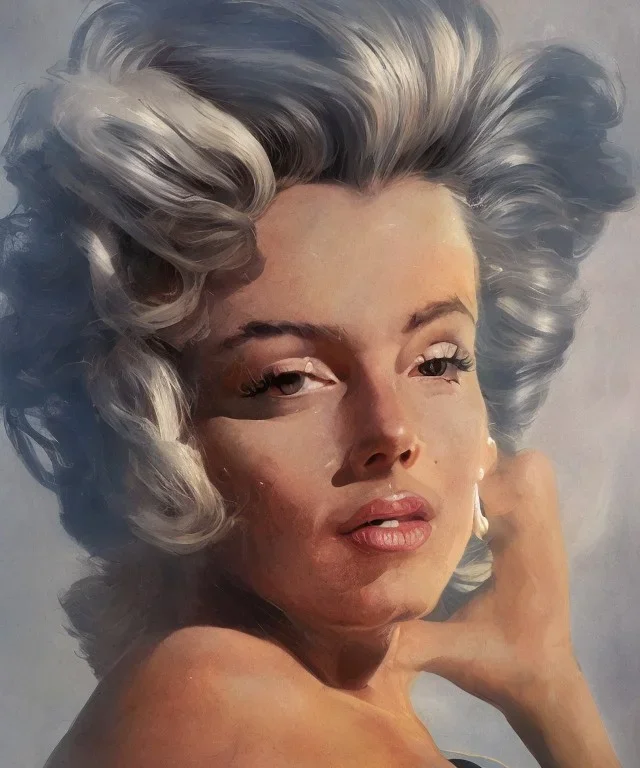 Marilyn Monroe, in full growth, smokes a cigarette, photorealistic, 4k