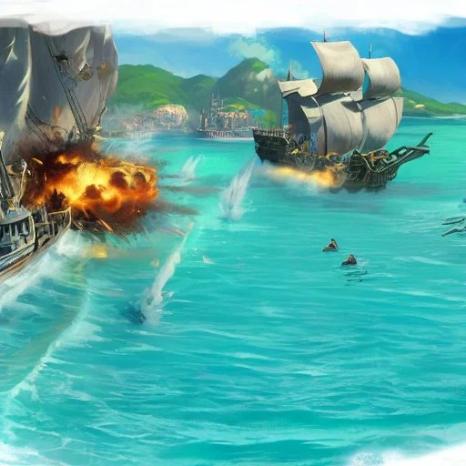 fight two of pirate ships