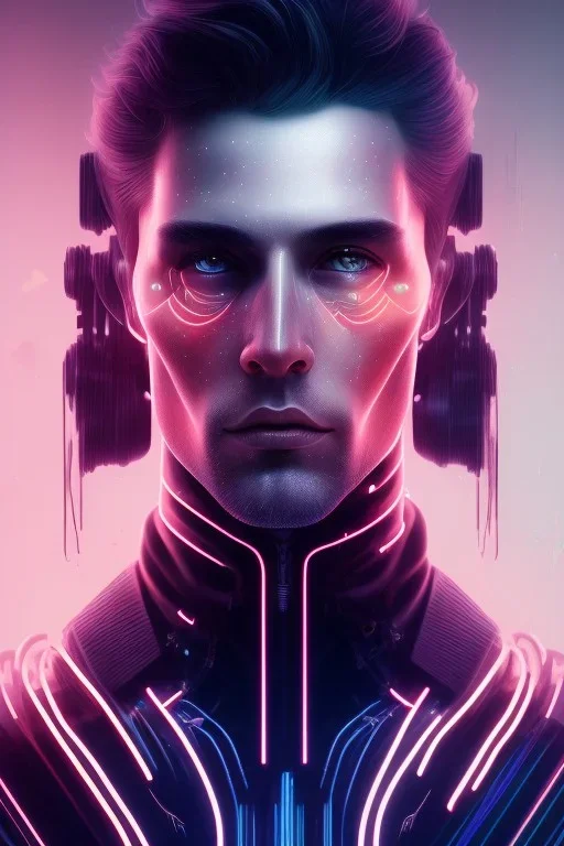 cyberpunk, head, men, portrai, tron