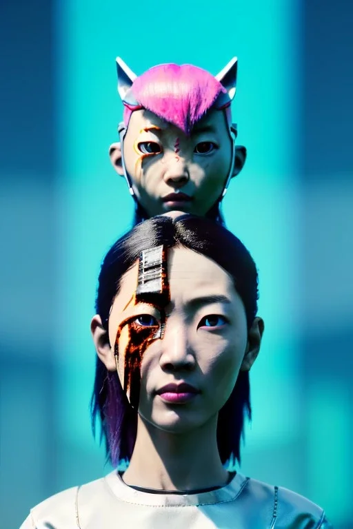 portrait, Asian cyborg woman, samurai warrior :: symmetry photography, cyberpunk style, cyborg eyes, pink hair :: wires connect, perfect eyes, samurai helmet, tiger mask, black samurai army, katana, ghost in the shell, pink, white, black, glow eyes, cinematic, Ultra realistic, dark scene, soft color, highly detailed, unreal engine 5, RTX, ultra detail, 3d, finely drawn, high definition.