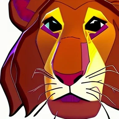 Lion King Animation OC Loca male lion triangular face shape hooked black nose tip