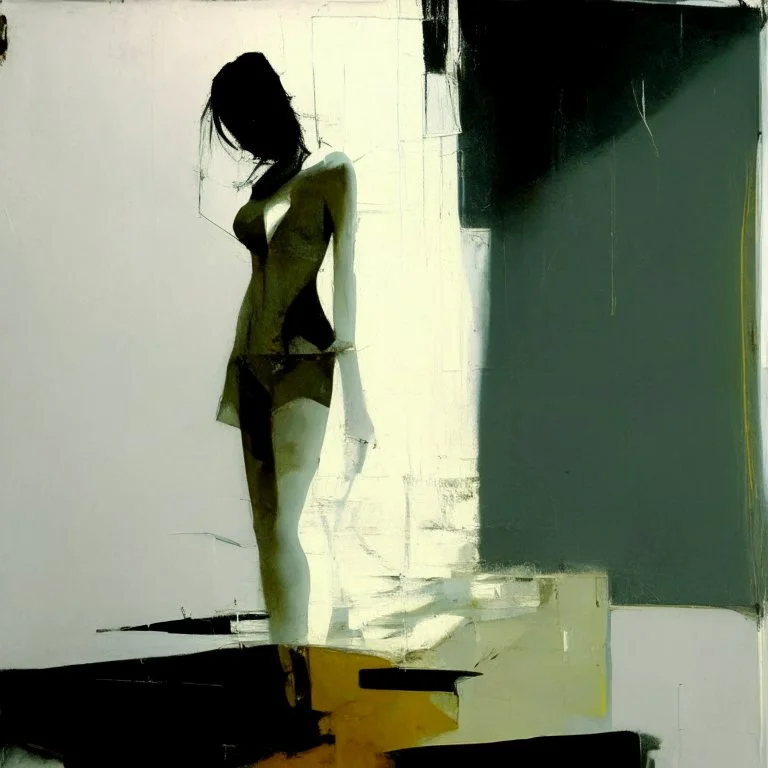 Minimal abstract oil painting of concrete of body and illuminated . In the style of Phil hale