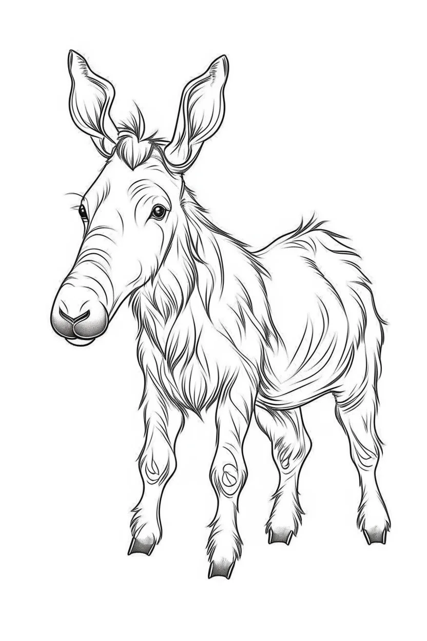 outline art for Moose Calf coloring pages with sitch, white background, Sketch style, full body, only use outline, toddlers style, clean line art, white background, no shadows and clear and well outlined.