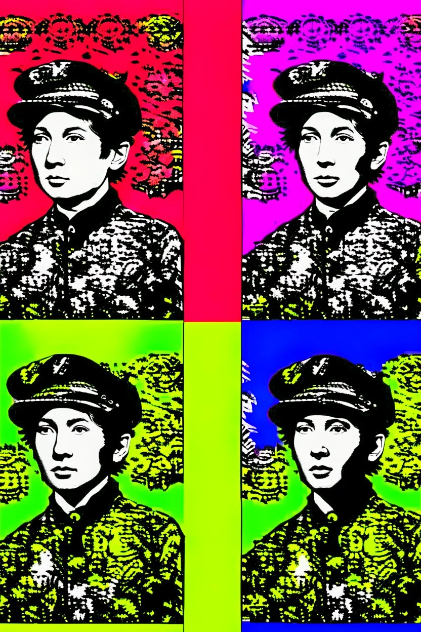 cultural revolution in the England with the king in the style of andy warhol