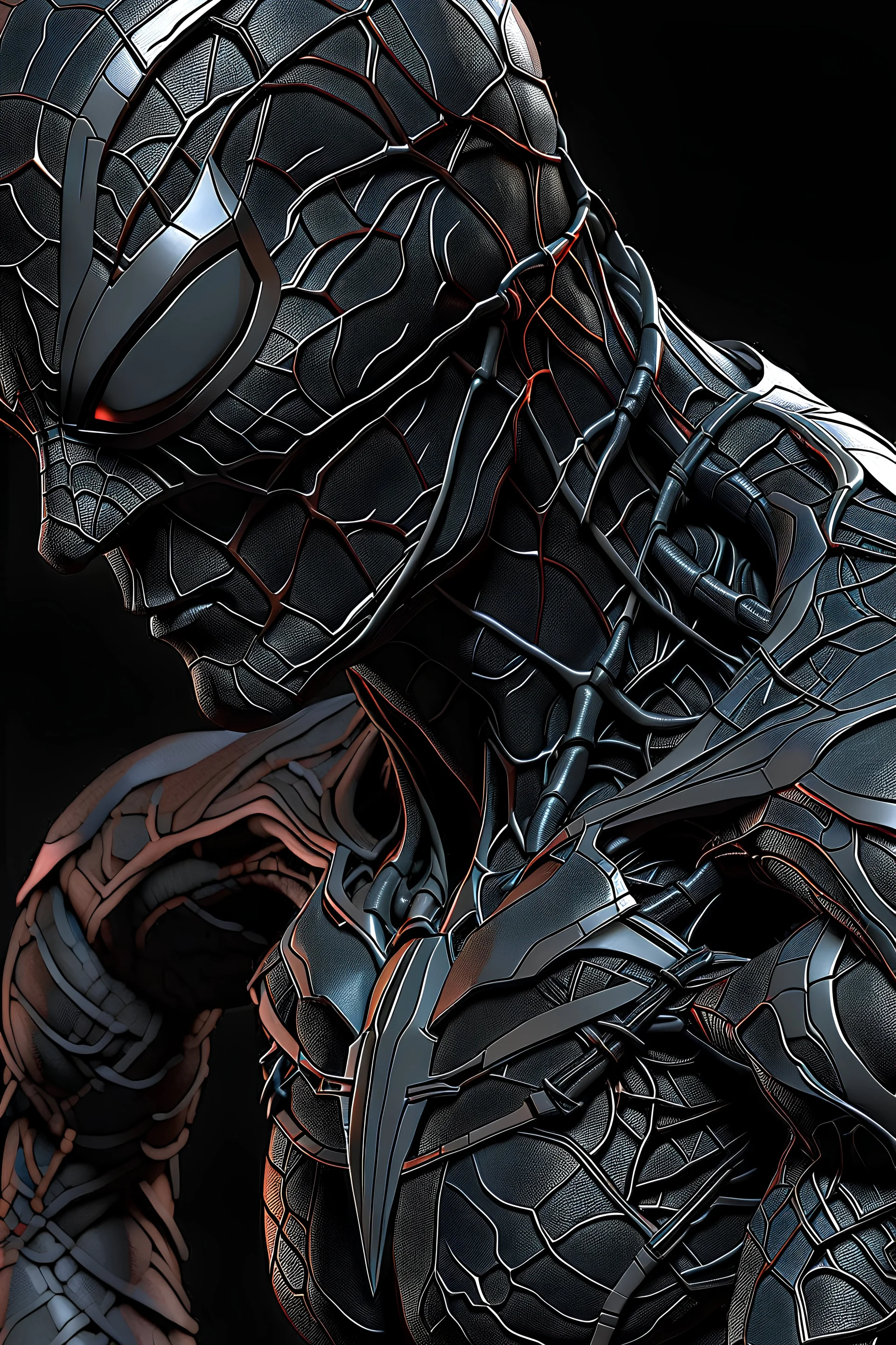 Fhoto body angle wide Raw, terminator Spiderman in batman, digital art, illustration, intricate details, powerful composition, captivating, , trending on artstation, sharp focus, studio photo, intricate details, highly detailed, by addie_digi