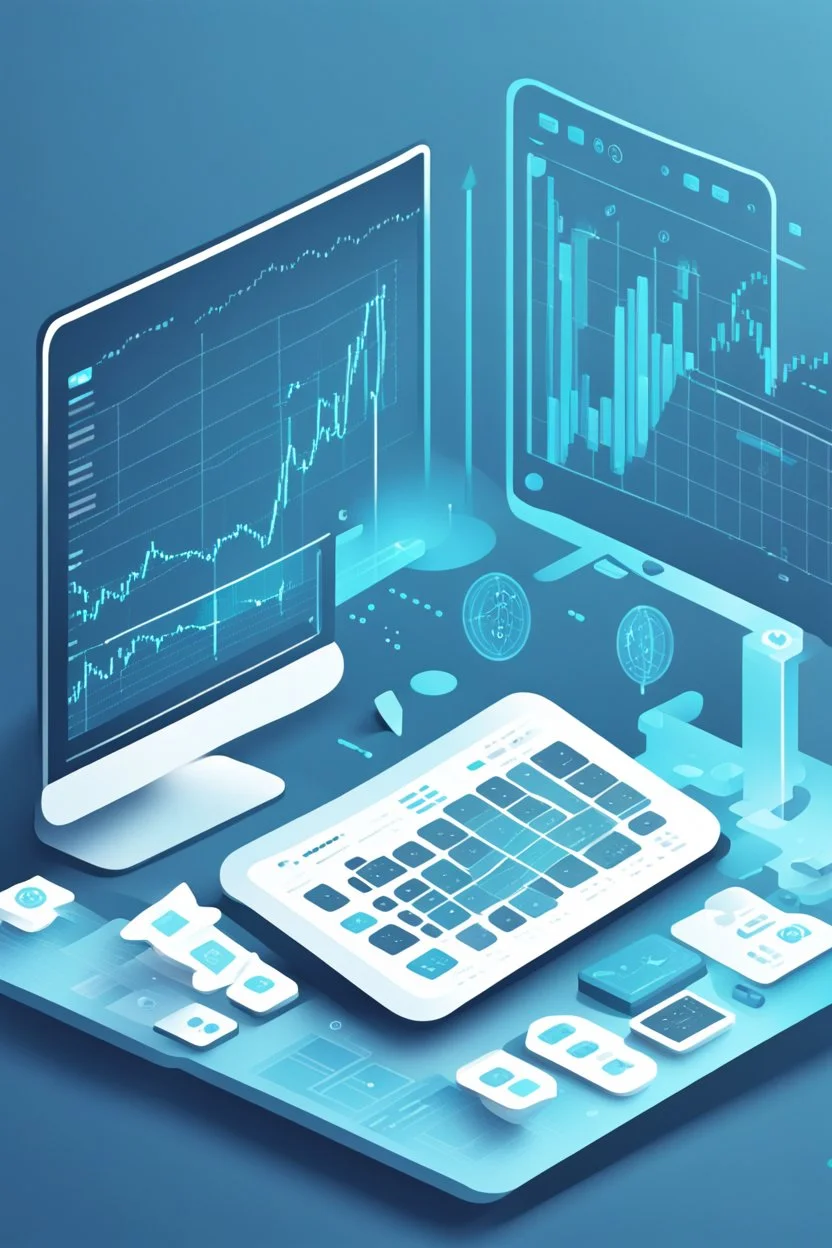 Advanced Trading Strategies and Analysis, flat light blue style