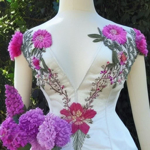 bodice with delicate embroidery and beadwork of flowers, satin and boning, couture, beautiful composition, aesthetic layout, wildflowers, watercolor