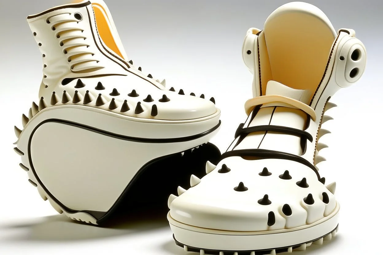 footwear with implanted hundreds of unique back and front teeth into the base.