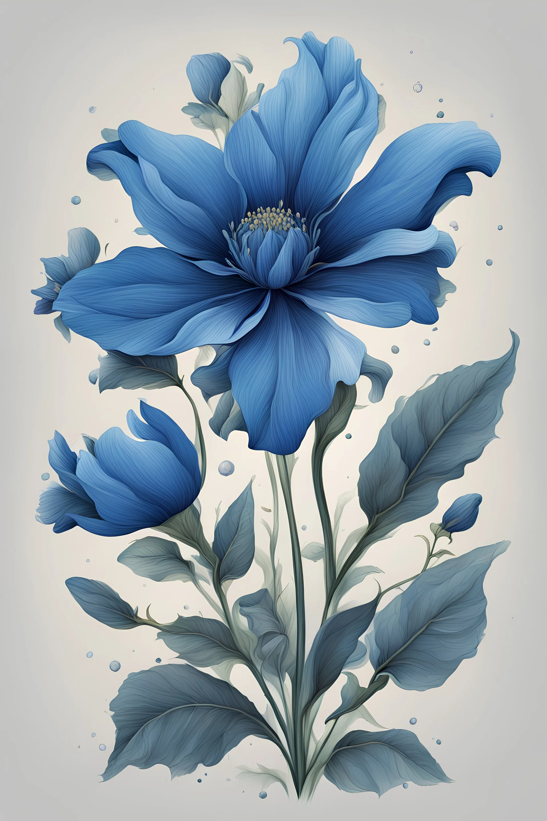 blue flower illustration defined and detailed