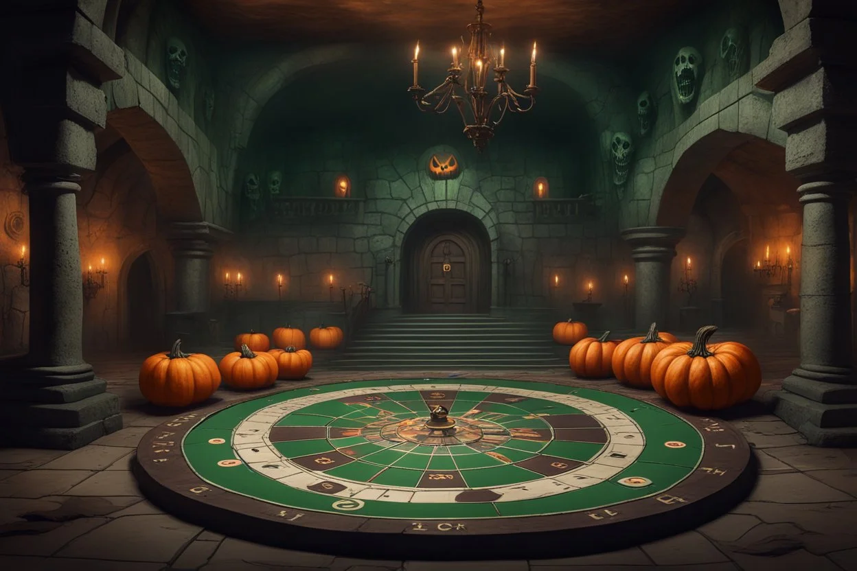 Склеп. Многоуровневое подземелье. Главный зал оформлен как игровое поле с огромной рулеткой на полу, тыквами с зелёным пламенем и жуткими декорациями, смешивающими атрибутику Хэллоуина и Рождества. Стиль Тима Бертона
