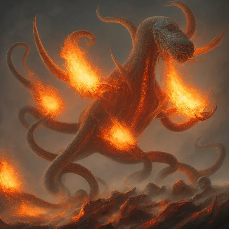 blazing kraken, fire, war