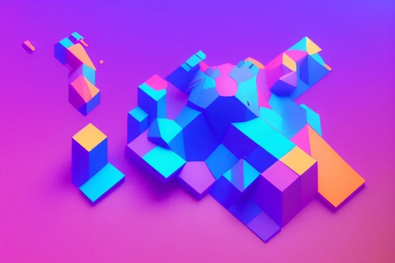 3D colorful geometric installation, simplistic, studio lighting, C4D, 16k, Behance, Artstation, centered, top down camera, vibrant