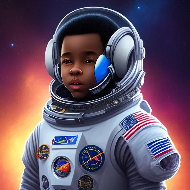 African American boy space explorer