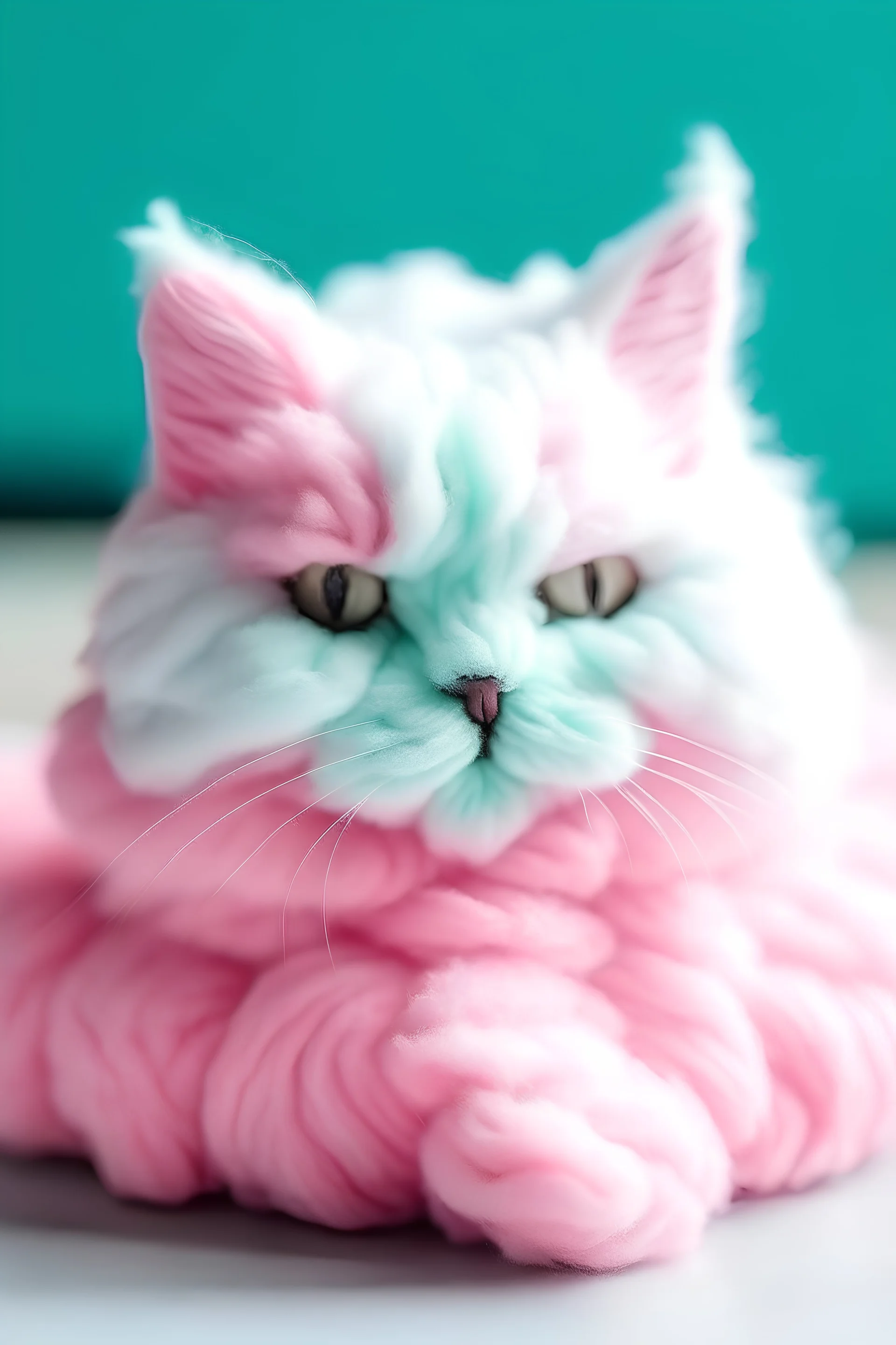 صورة لحلوى القطن على شكل قطه