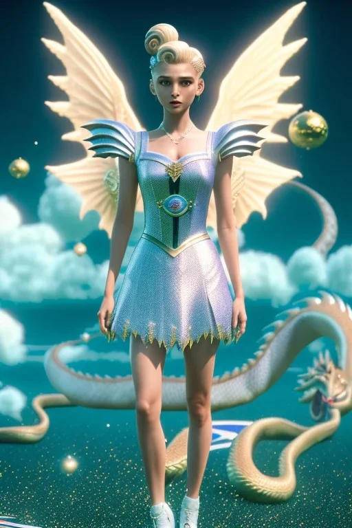 Sailor moon with short hair and dragons wings wearing only dragon scales,mythical,fantasy , magnificent, majestic, highly intricate, Realistic photography, incredibly detailed, ultra high resolution, 8k, complex 3d render, cinema 4d.