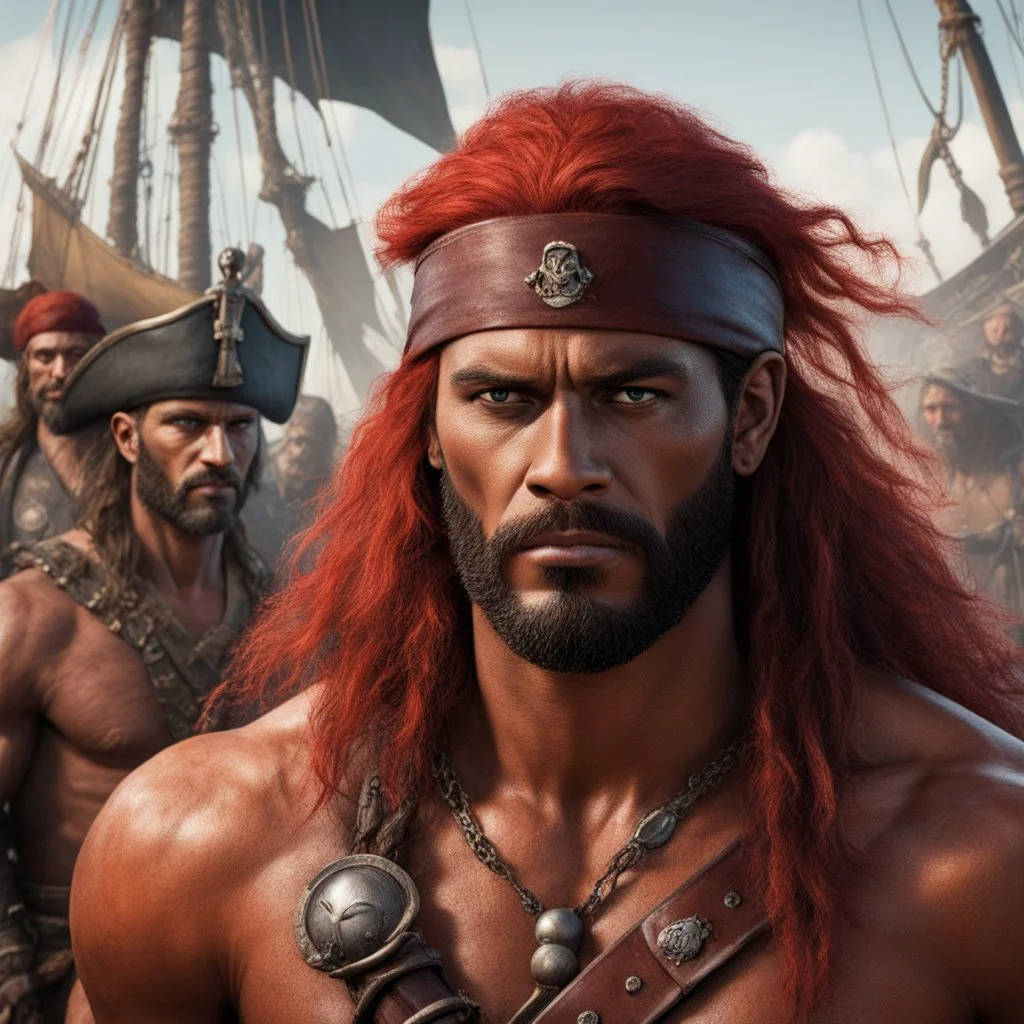 The pirate captain enters with a scar down his cheek his crew is a motley collection of races and complexions. "Ah, Red Sonja, glad you're here," says the captain,