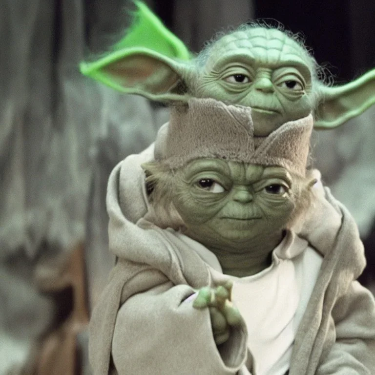 Yoda listening to Kanye West