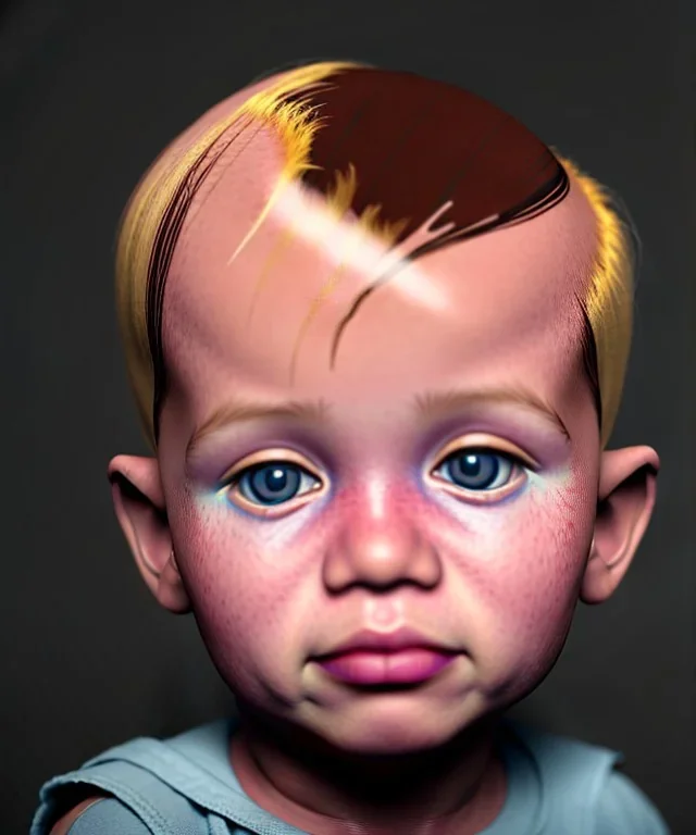 Pablo picasso toddler, full weight, dramatic lighting, hyper realistic