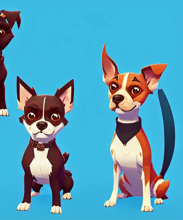 Cute cartoony dogs