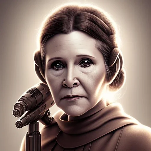 [[extrem stunning photorealistic carrie fisher as princess leia]] :: [[photorealistic brown eyes, short hair, head and shoulders portrait, 8k resolution photorealistic portrait by Greg Rutkowski, Artgerm, WLOP, hyperdetailed, intricately detailed, triadic colors]]