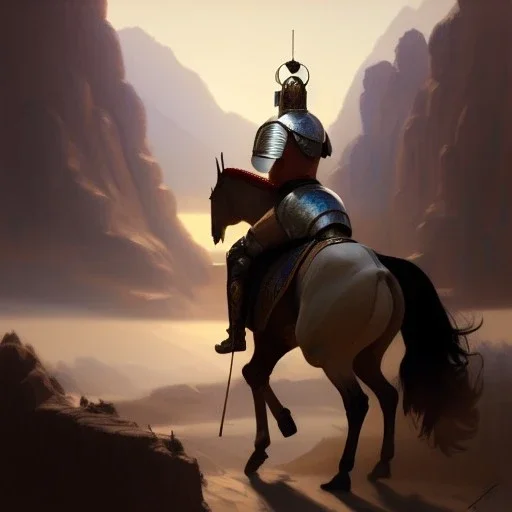 ultra detailed portrait of Jacobo Santiago Mozos riding an arabian horse,wearing plate armor, extremely detailed digital painting, in the style of fenghua zhong and ruan jia and jeremy lipking and peter mohrbacher, mystical colors, rim light, beautiful lighting, 8 k, stunning scene, raytracing, octane, trending on artstation