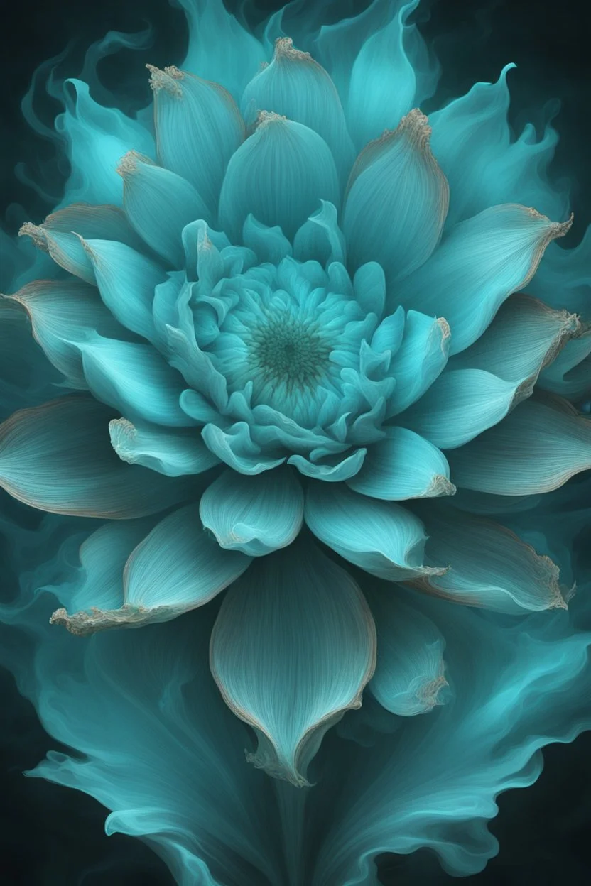 surreal cyan bright holy flower