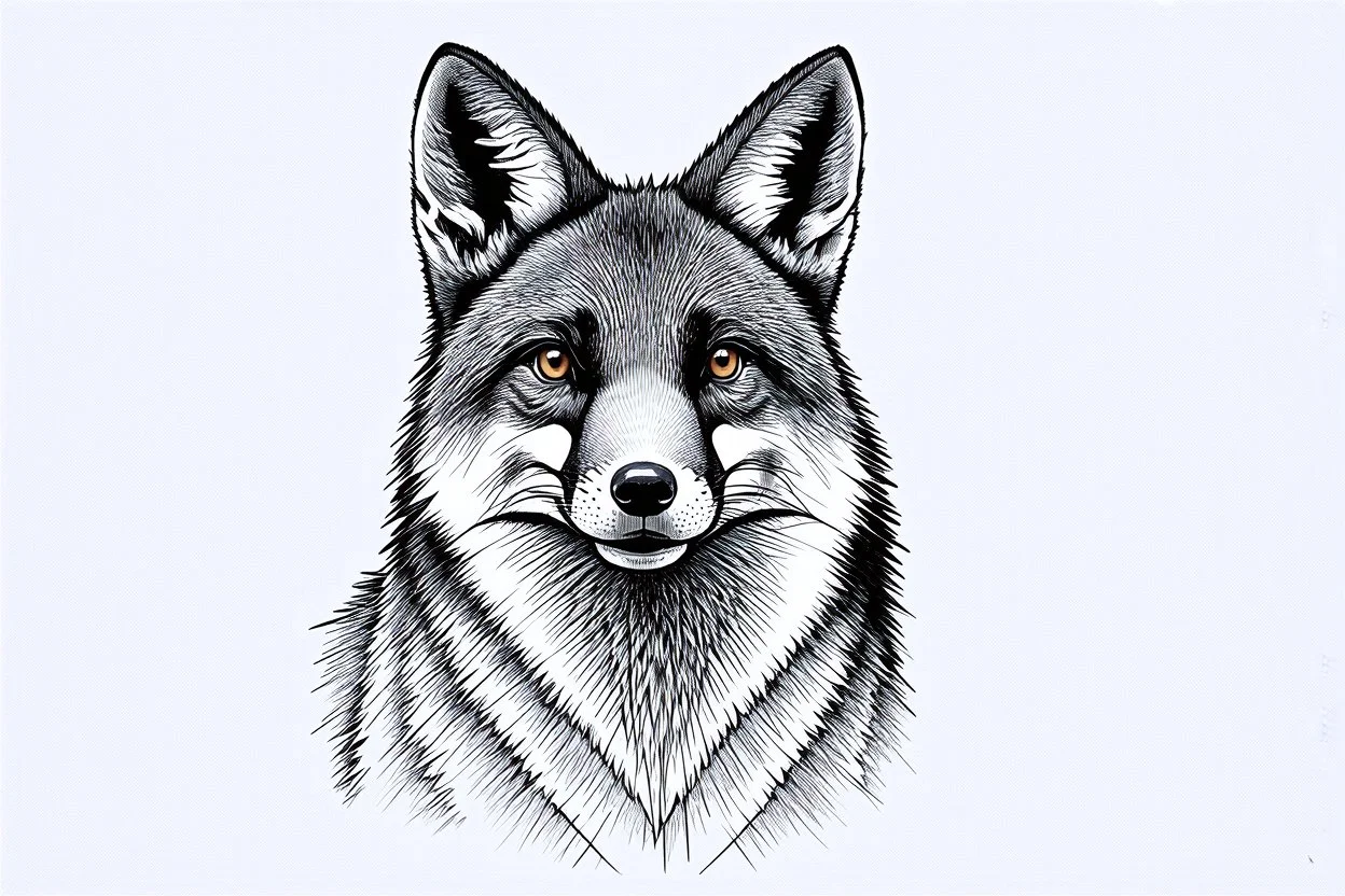 faint sketch of a fox’s head