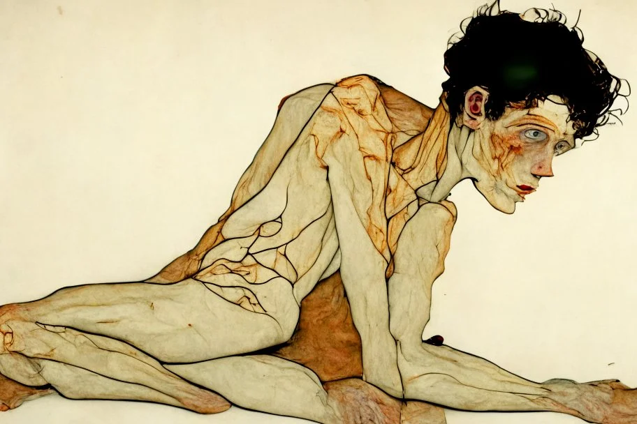 painting of a figure with the life-filled void of an empty existence, egon schiele masterpiece