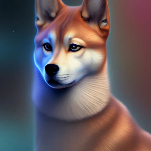 Pleiadean shiba inu with facepaint