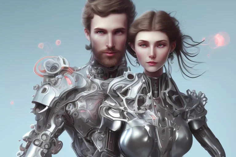 Mechanical MAN and woman rose