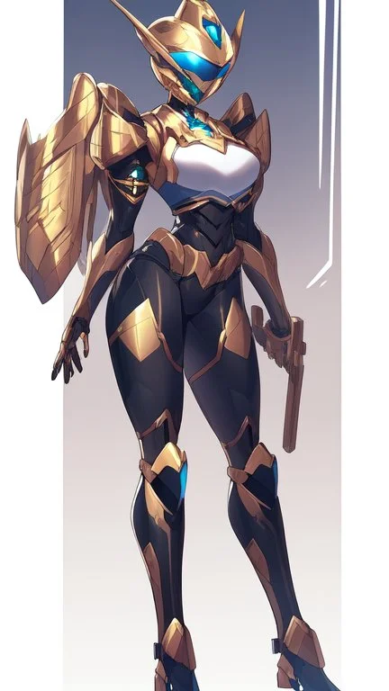 a beautiful gold robot .