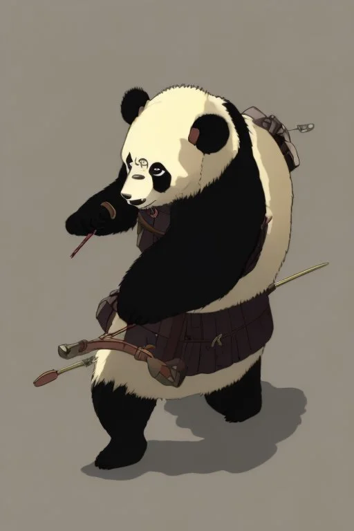 Panda in samurai armour